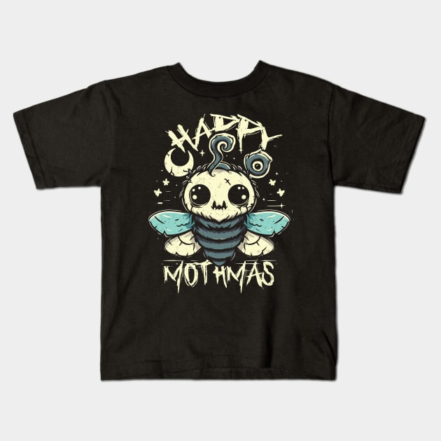 Happy Mothmas Kids T-Shirt by Trendsdk